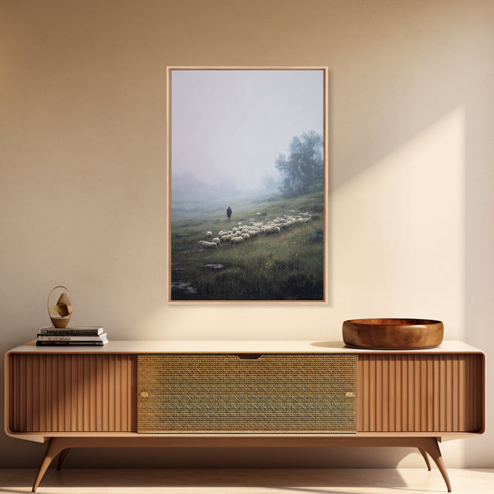 Hillside Light – Framed Canvas Print – Christian Wall Art – Jesus Painting – Modern Christian Art – Christian Decor – Christmas Art Prints