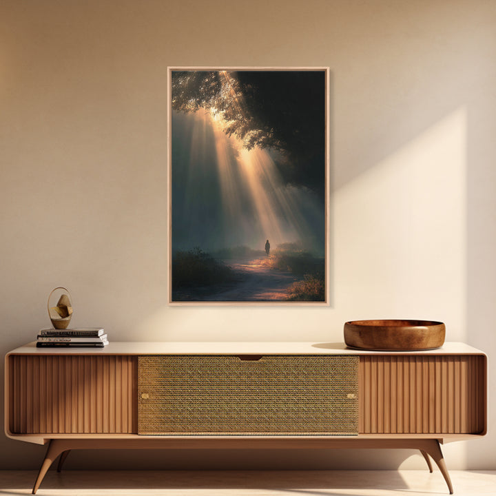 Dawn Journey – Framed Canvas Print – Christian Wall Art – Jesus Painting – Christian Art Canvas – Moody Christian Art – Christian Decor