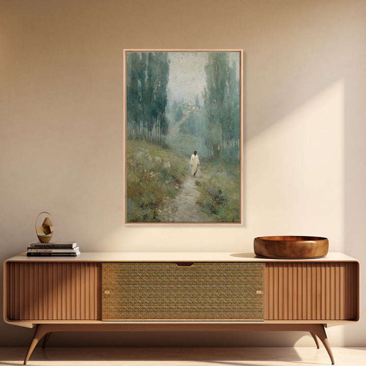 Forest Light – Framed Canvas Print – Christian Wall Art – Christian Art Canvas – Modern Christian Art – Jesus Painting – Christmas Art