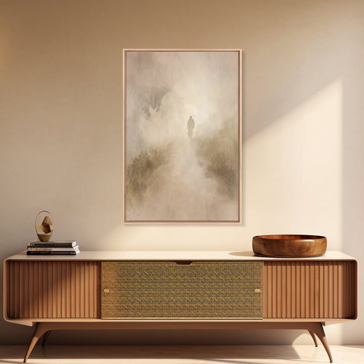 Solitude Of Grace – Framed Canvas Print – Christian Wall Art – Christian Art Canvas – Moody Christian Art – Jesus Painting – Christmas Art