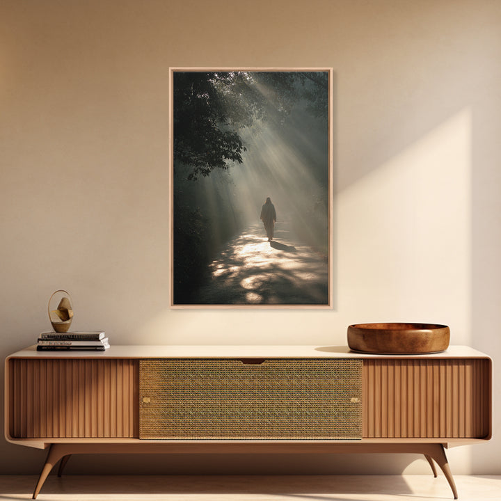 Light Of Dawn – Framed Canvas Print – Christian Art Canvas – Christian Wall Art – Jesus Painting – Moody Christian Art – Christmas Art Prin