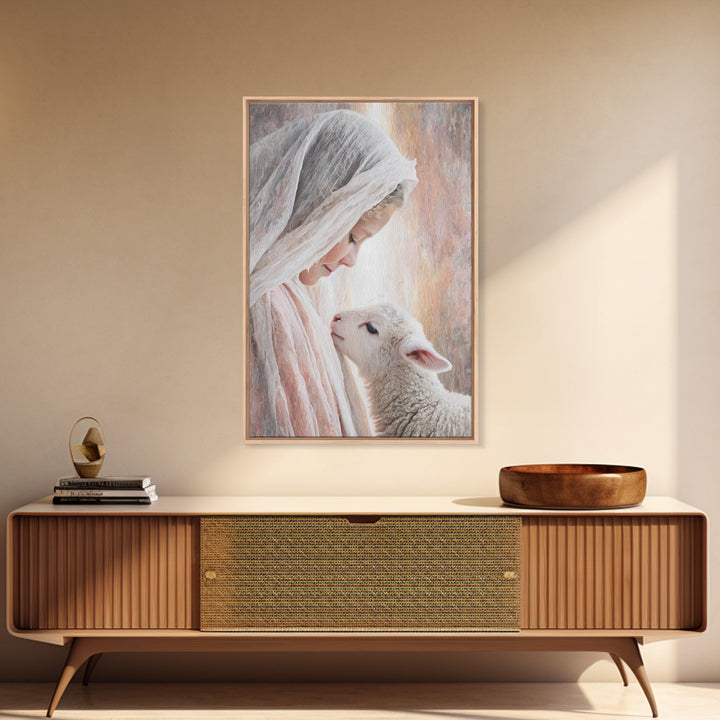 Tender Blessing – Framed Canvas Print – Christian Wall Art – Christian Art Canvas – Christian Art Print – Christmas Art – Christian Gift Id