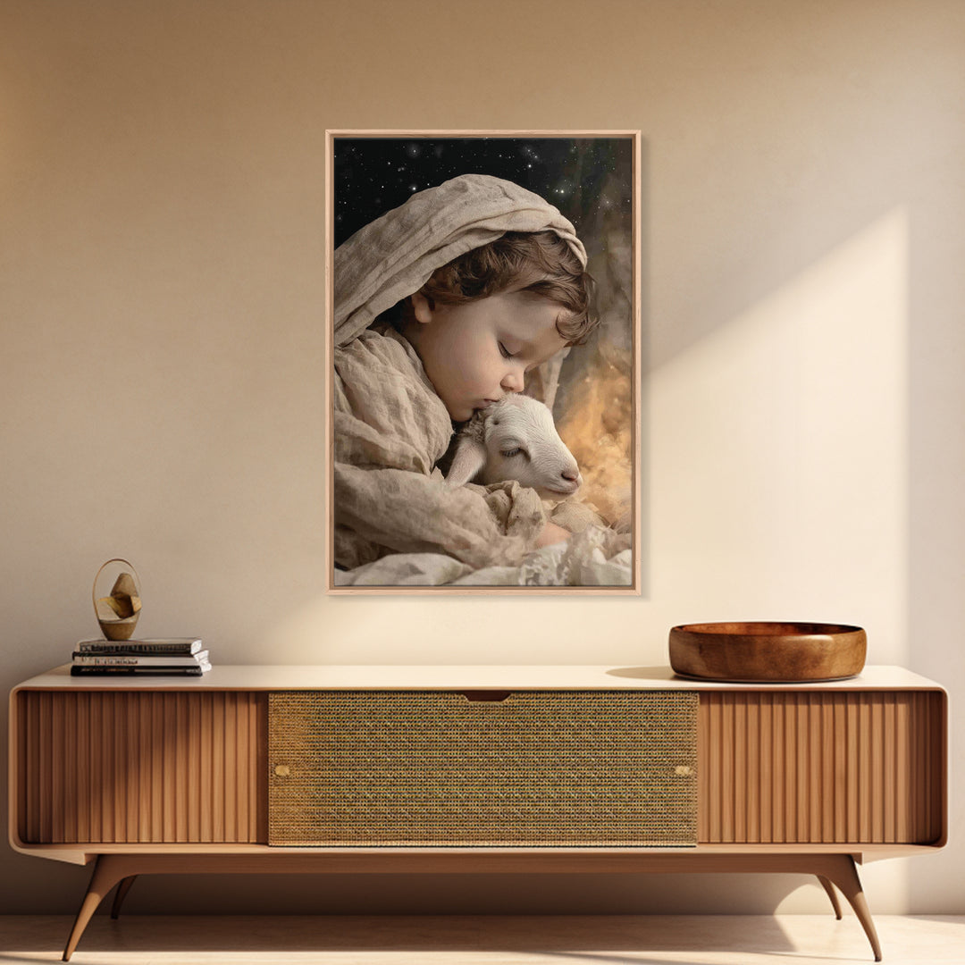 Starry Night Care – Framed Canvas Print – Christian Art Canvas – Christian Wall Art – Christmas Art – Christian Decor – Christian Art Print