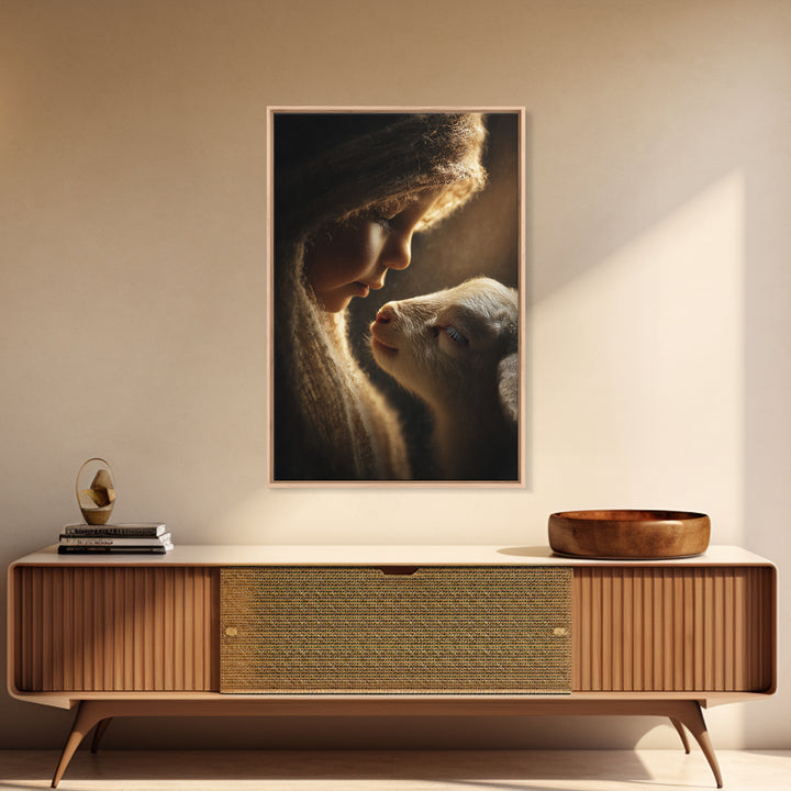 Gentle Blessing – Framed Canvas Print – Christian Wall Art – Jesus Painting – Christian Art Canvas – Christian Gift Ideas