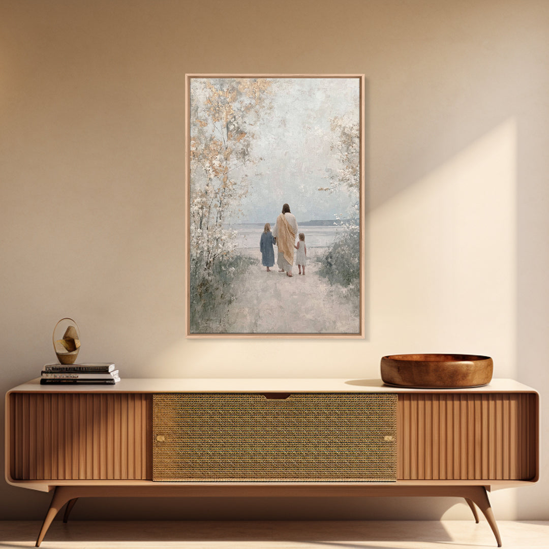 Path Of Light – Framed Canvas Print – Christian Art Canvas – Jesus Painting – Christian Wall Art – Christian Christmas Art