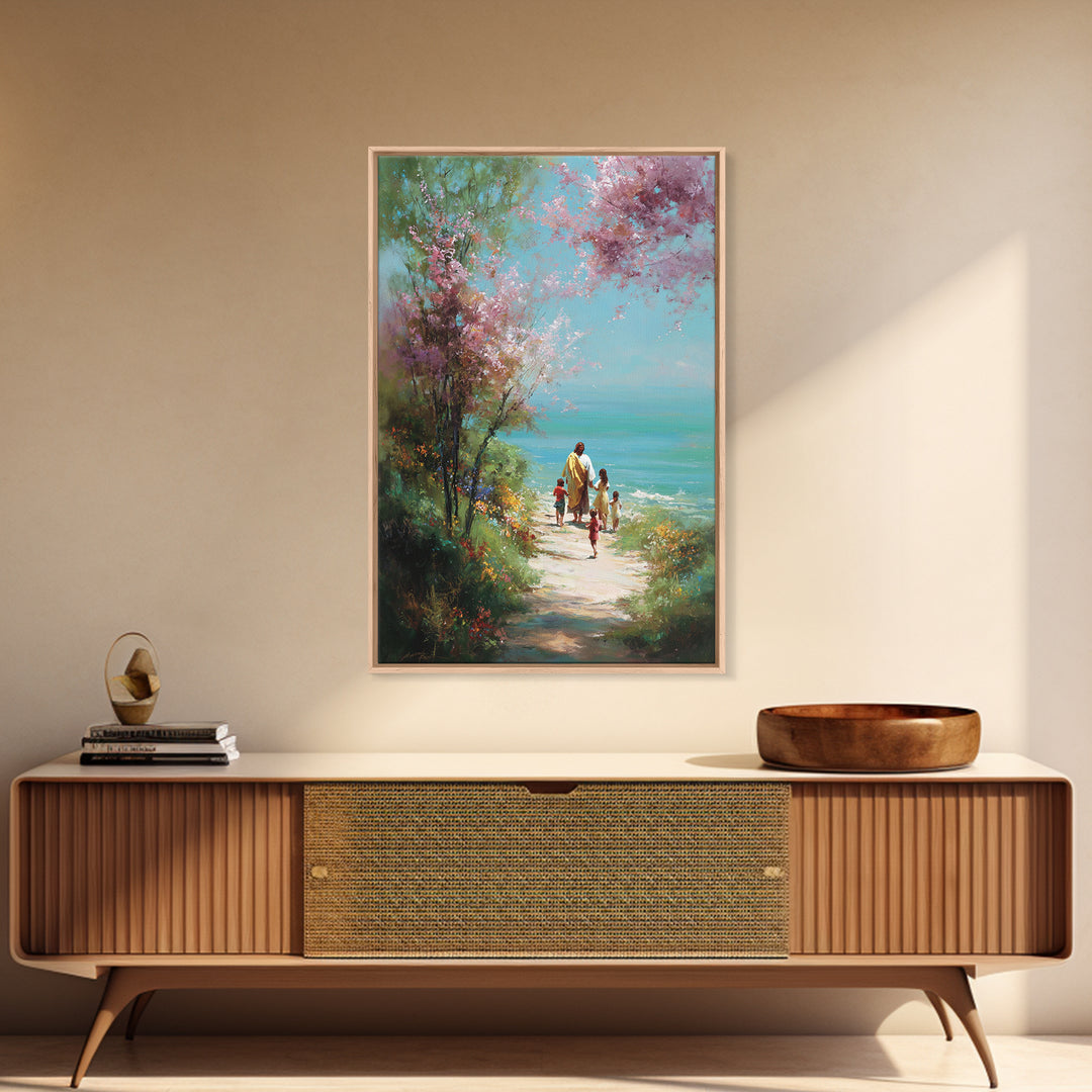 Garden Of Hope | Framed Canvas Print | Christian Art Canvas | Jesus Painting | Christian Wall Art | Christian Christmas