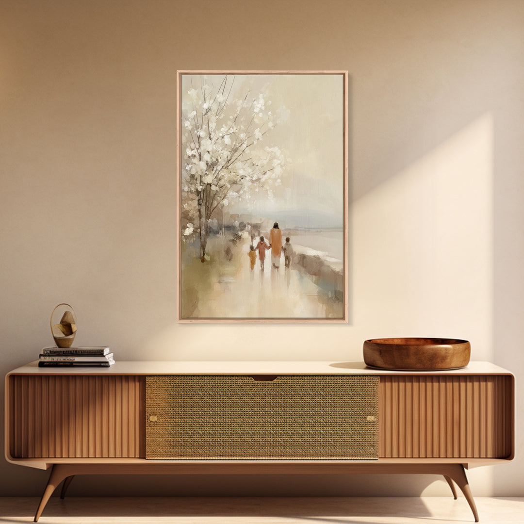 Blossoms Of Mercy – Framed Canvas Print – Christian Art Canvas – Christian Wall Art – Jesus Painting – Christmas Art
