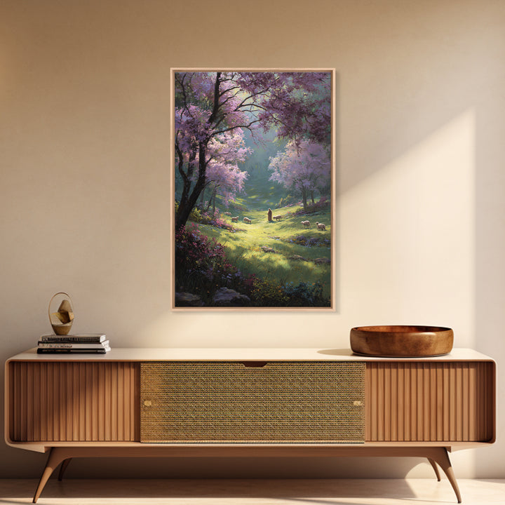 Valley Of Grace – Framed Canvas Print – Jesus Painting – Christian Wall Art – Christian Art Canvas – Christian Gift Ideas – Modern Christia