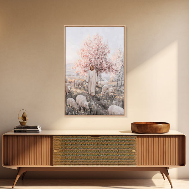 Blossoms Of Salvation, Framed Canvas Print, Christian Art Canvas, Christian Wall Art, Jesus Painting, Christian Gift Ideas, Subtle Christia