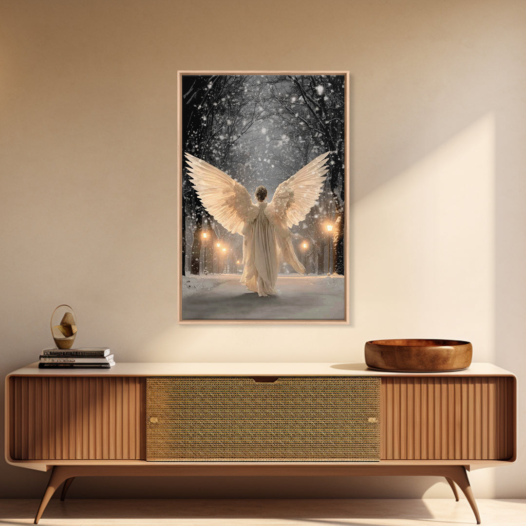 Wings Of The Night – Framed Canvas Print – Christian Wall Art – Christmas Art – Large Christian Art – Christian Art Canvas – Christian Chri