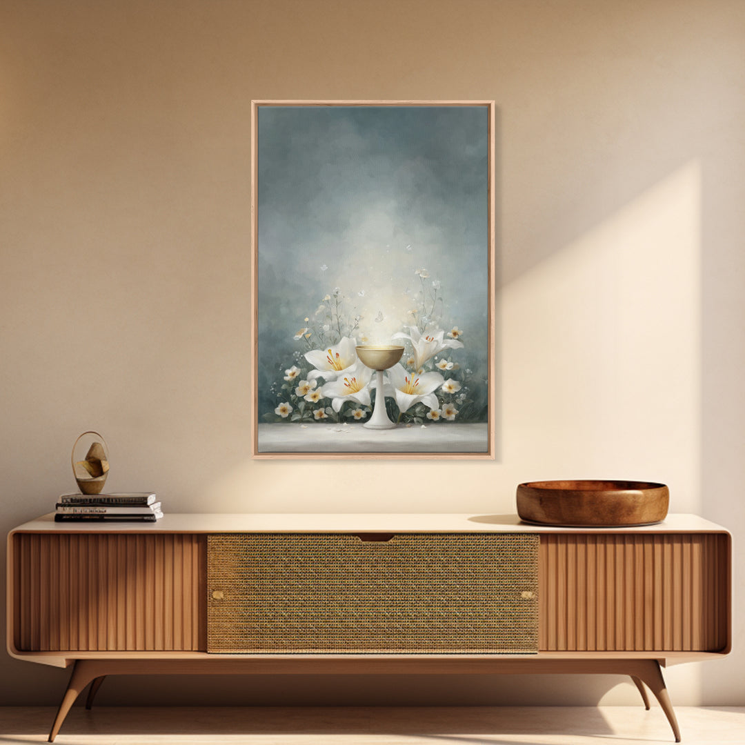 Chalice Of Light – Framed Canvas Print – Christian Wall Art – Christian Art Canvas – Jesus Painting – Christian Christmas Art – Christian D