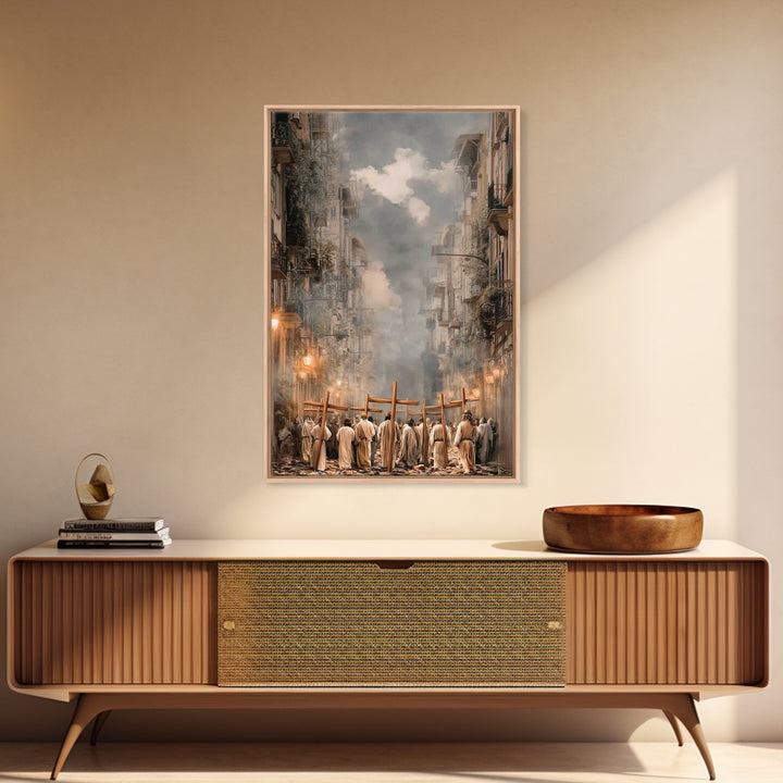 Crosses Of Hope – Framed Canvas Print – Christian Wall Art – Christian Art Canvas – Christian Painting – Large Christian Art – Christian De