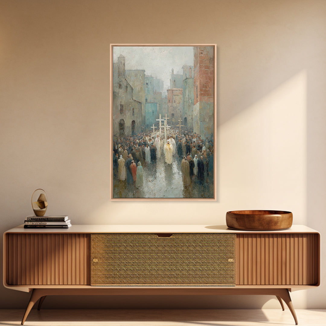 Procession Of Faith – Framed Canvas Print – Christian Art Canvas – Christian Wall Art – Vintage Christian Art – Christian Painting – Christ