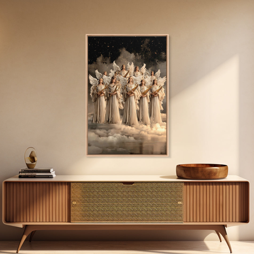 Heavenly Praise – Framed Canvas Print – Christian Wall Art – Christian Art Canvas – Angel Art – Christian Painting – Christian Decor For Ho