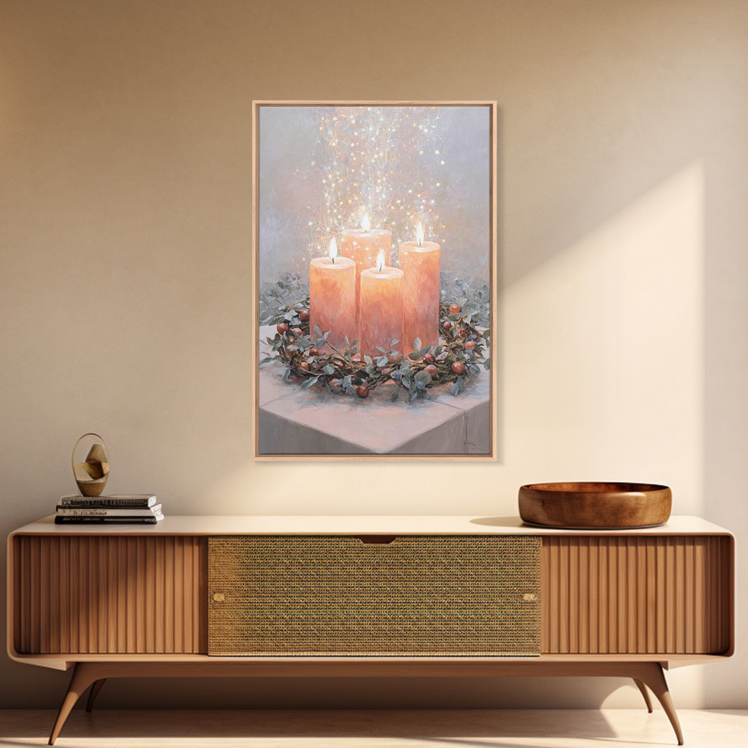 Graceful Advent Flame - Framed Canvas Print - Christian Decor - Christian Art Canvas - Christmas Art - Christian Wall Art - Christian Chris