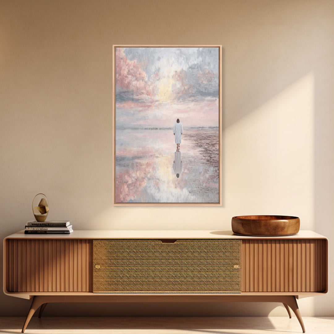 Dawn of Peace, Framed Canvas Print, Jesus Painting, Christian Decor, Christian Gift, Christian Art Canvas, Christian Wall Art