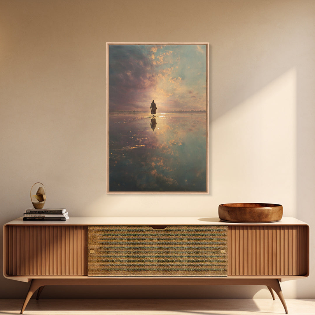 Serenity Walk – Framed Canvas Print – Christian Wall Art – Christian Gift – Christian Decor – Christian Art Canvas – Jesus Painting