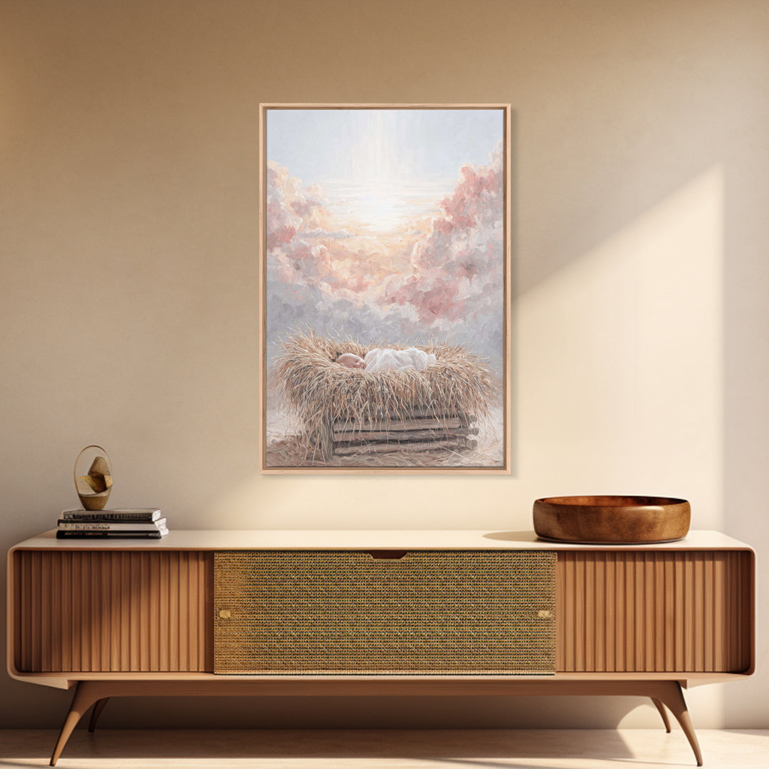 Heavenly Dawn – Framed Canvas Print – Christian Art Canvas – Christian Christmas Art – Christian Wall Art – Christian Decor – Christian Gif