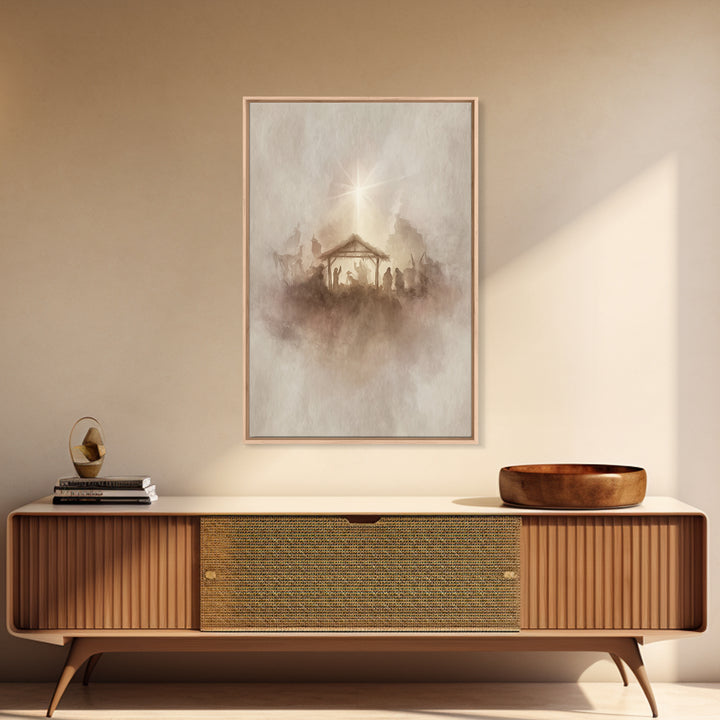 Guiding Star – Framed Canvas Print – Christian Wall Art – Christian Art Canvas – Christian Christmas Art – Jesus Painting – Christmas Wall