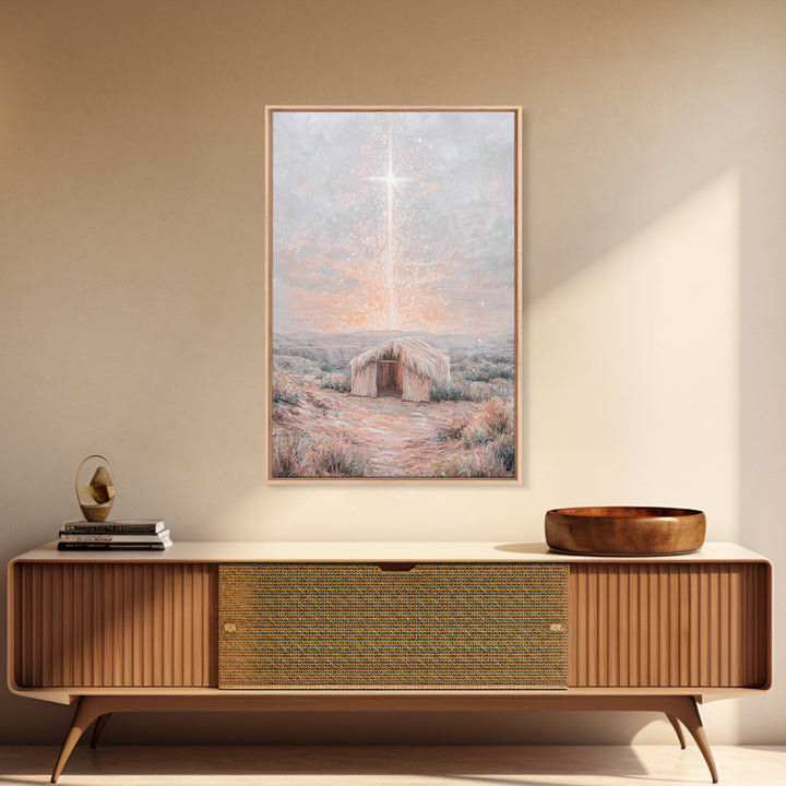 Dawn Of Hope, Framed Canvas Print, Christian Wall Art, Christmas Canvas Wall Art, Unique Christian Art, Jesus Painting, Christian Gift Idea
