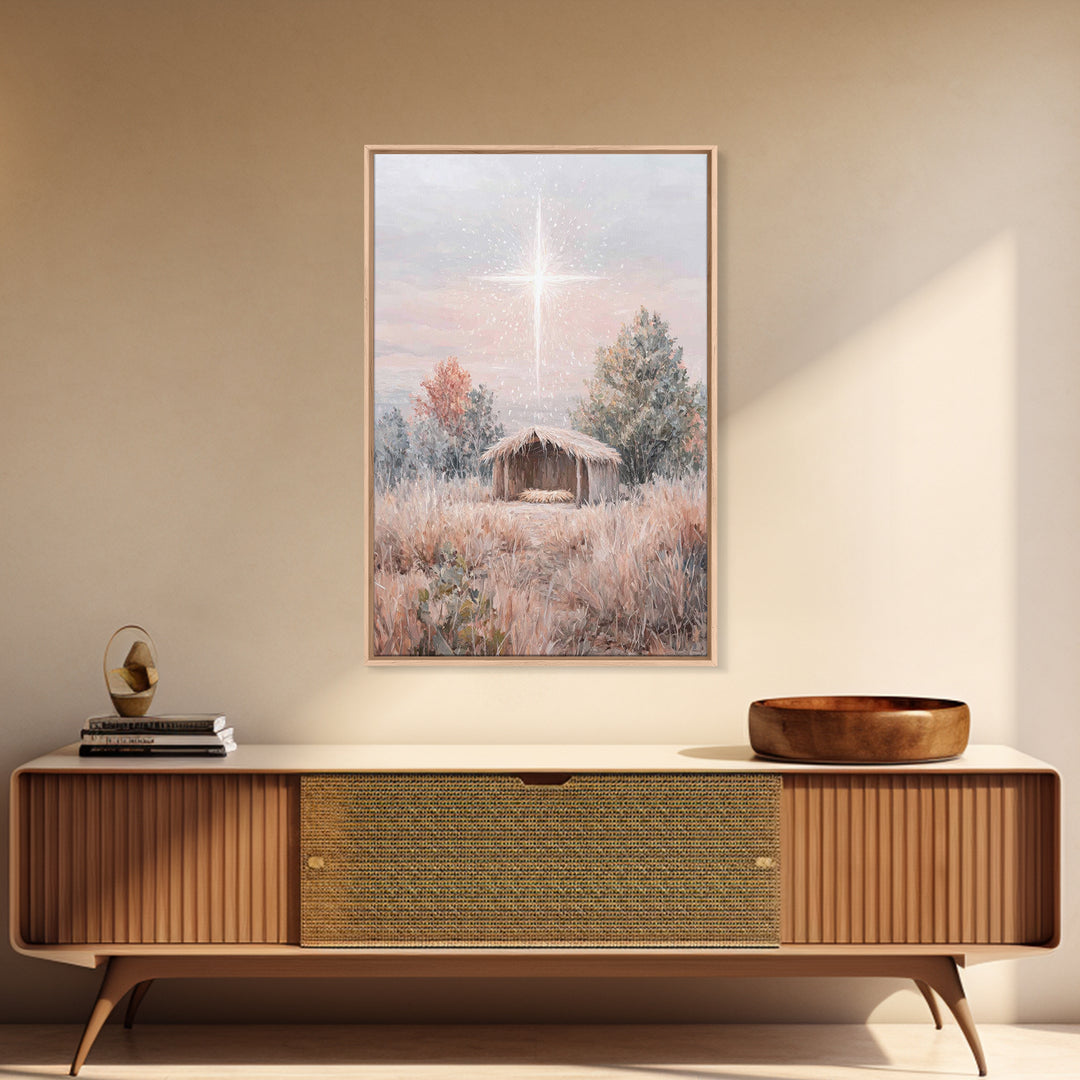 Promise Meadow, Framed Canvas Print, Christian Christmas Art, Christian Art Canvas, Christian Wall Art, Christian Decor, Jesus Painting