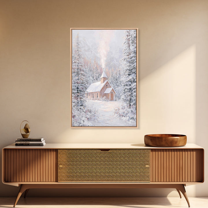 Chapel Of Peace | Framed Canvas Print | Christian Wall Art | Christmas Wall Art | Christian Art Canvas | Christian Gift Ideas
