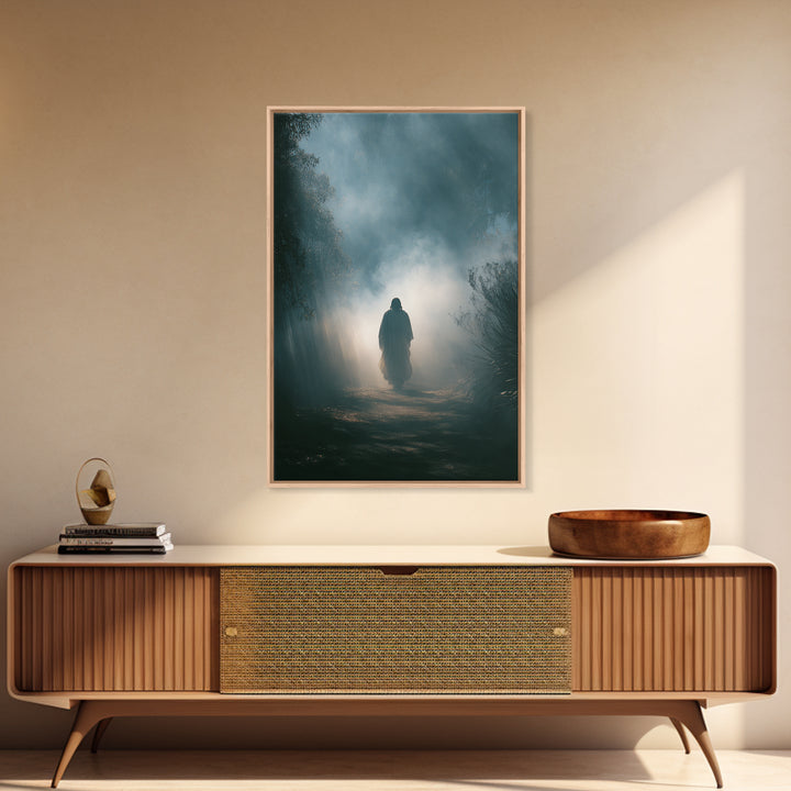 Walk In Light - Framed Canvas Print - Jesus Art Canvas - Christian Wall Art - Abstract Christian Art - Large Christian Painting