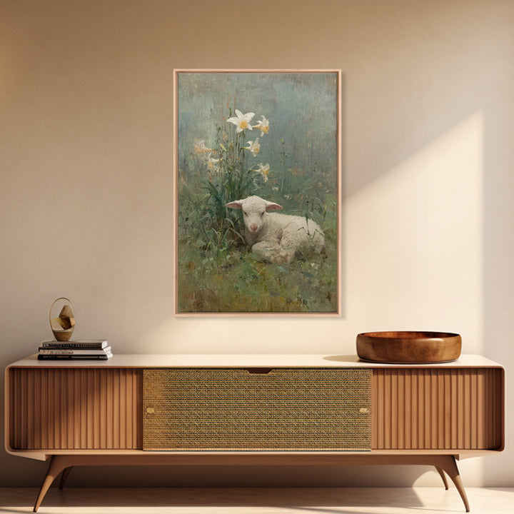 Lily Rest – Framed Canvas Print – Christian Wall Art – Christian Gift – Vintage Christian Art – Christian Art Canvas – Subtle Christian Art