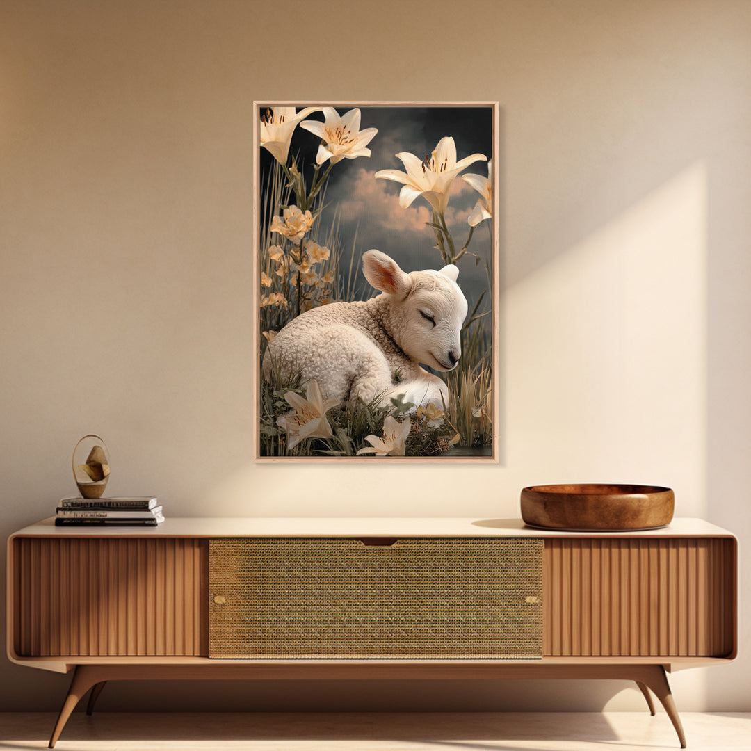 Evening Calm – Framed Canvas Print – Christian Wall Art – Christian Art Work – Christian Art Canvas – Moody Christian Art – Christian Gift