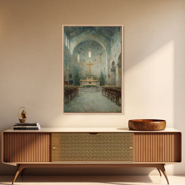 Holy Ember Light – Framed Canvas Print – Christian Art Canvas – Christmas Art – Christian Wall Art – Moody Christmas Art – Christian Decora