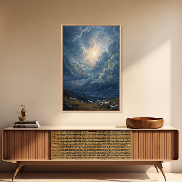 Starry Glory Sky | Framed Canvas Print | Christian Wall Art | Christmas Art | Christian Art Canvas | Christian Christmas Art