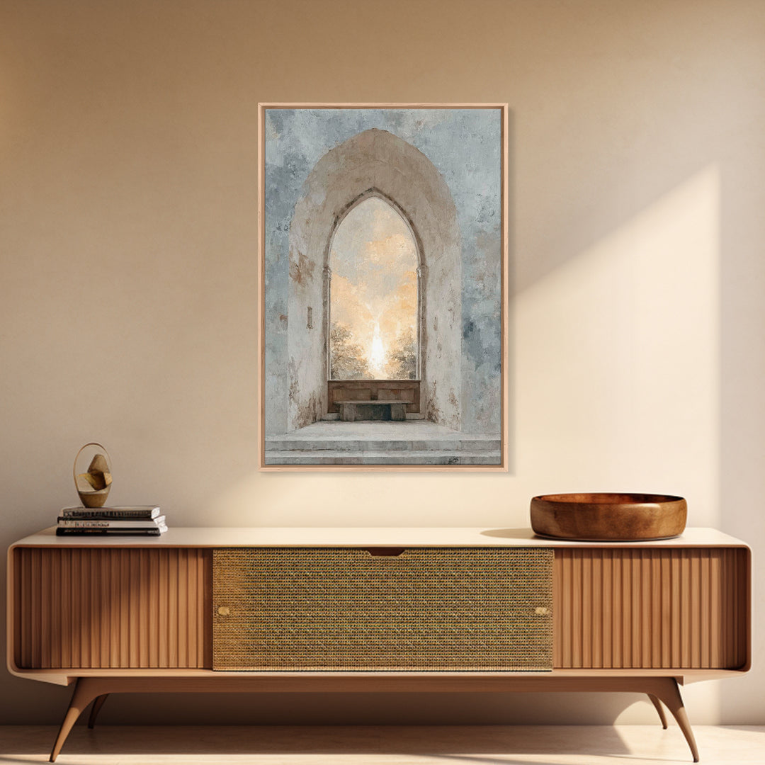 Sanctuary Glow – Framed Canvas Print – Christian Wall Art – Christian Art Printing – Christian Art Canvas – Abstract Christian Art – Christ