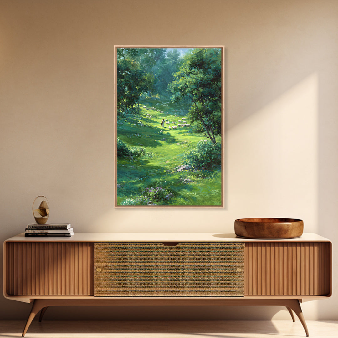 Garden Of Peace – Framed Canvas Print – Christian Art Canvas – Christian Wall Art – Jesus Painting – Spring Christian Art – Christian Decor