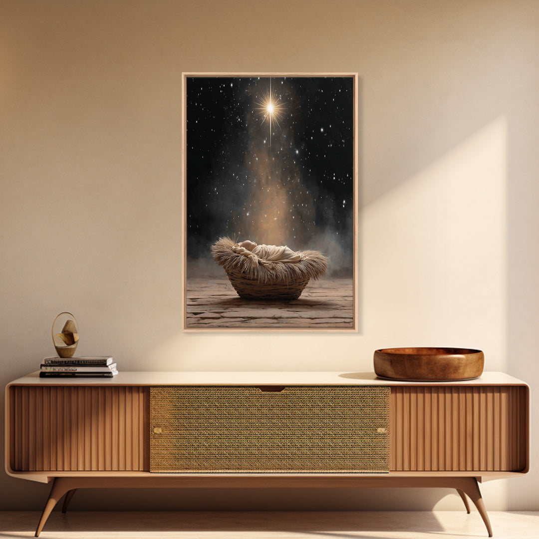 Star Of Hope – Framed Canvas Print – Christian Art Canvas – Jesus Painting – Christian Christmas Art – Christmas Wall Art