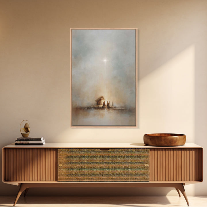 Bethlehem Star – Framed Canvas Print – Christmas Wall Art – Christian Art Canvas – Modern Christian Art – Jesus Christmas Art