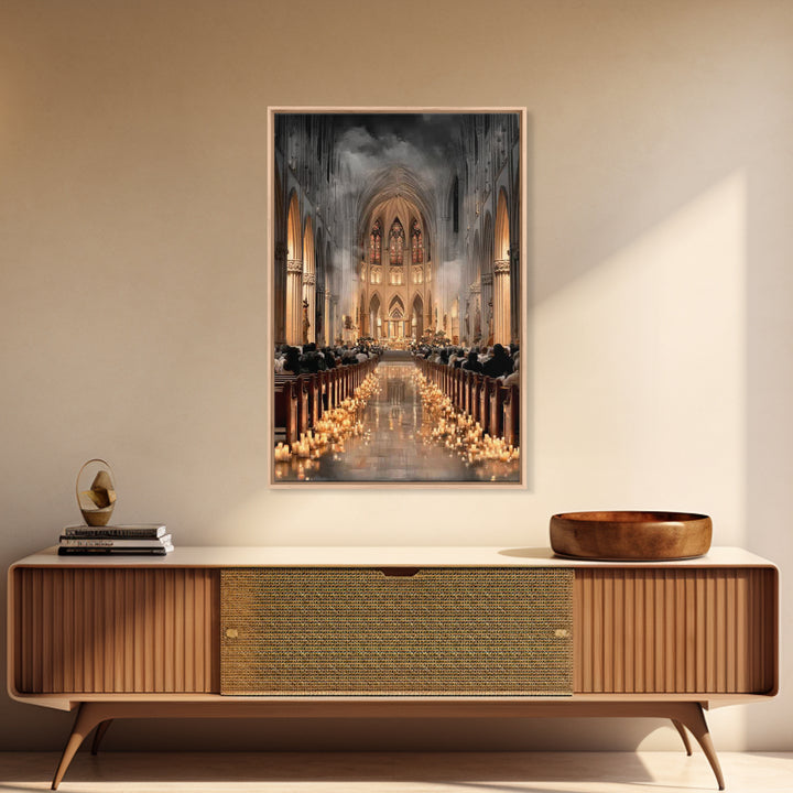 Graceful Gathering – Framed Canvas Print – Christian Wall Art – Subtle Christian Art – Christmas Art – Christian Art Canvas – Christian Chr