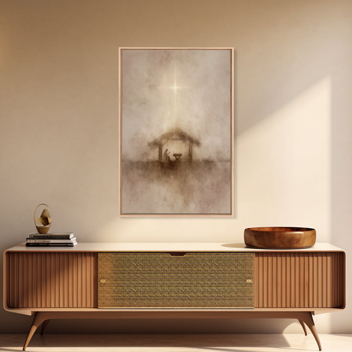 Guiding Star – Framed Canvas Print – Christian Art Canvas – Christmas Wall Art – Christian Christmas Art – Subtle Christian Art
