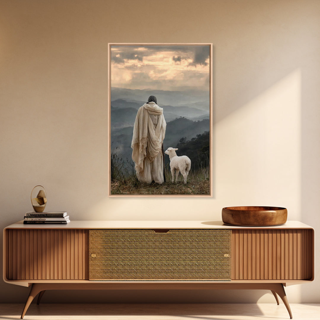 Hillside Reverence – Framed Canvas Print – Christian Wall Art – Christian Art Canvas – Jesus Painting – Moody Christian Art