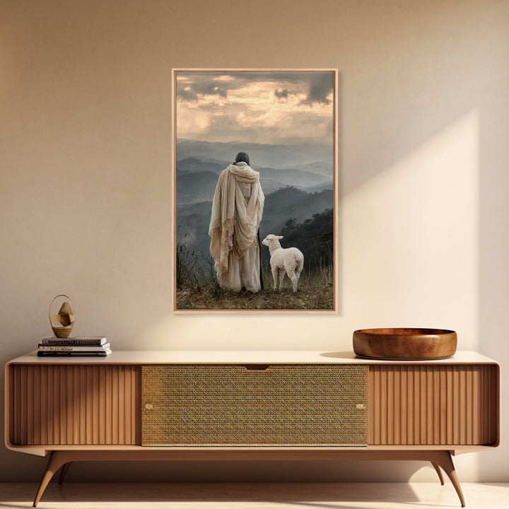 Hillside Reverence – Framed Canvas Print – Christian Wall Art – Christian Art Canvas – Jesus Painting – Moody Christian Art