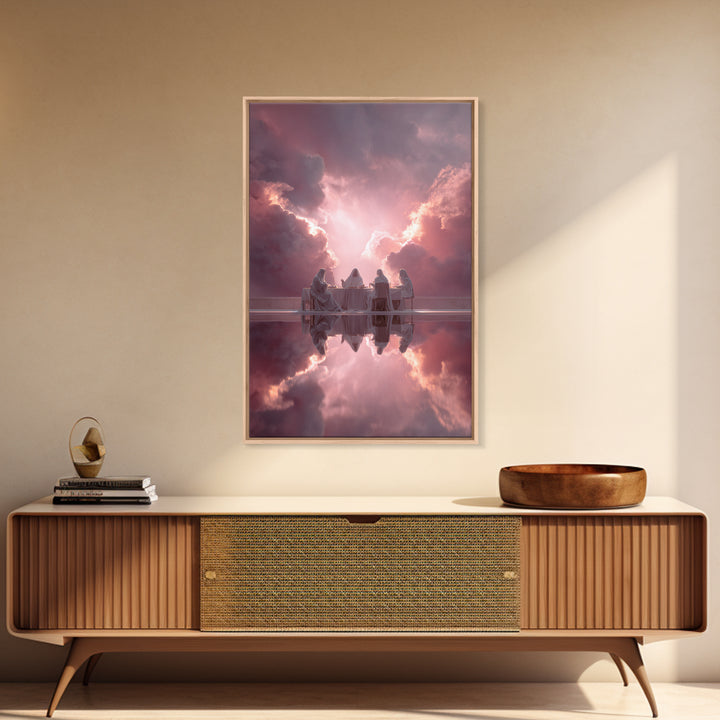 Heavenly Supper – Framed Canvas Print – Christian Wall Art – Christian Art Canvas – Christian Christmas Art – Unique Christian Art