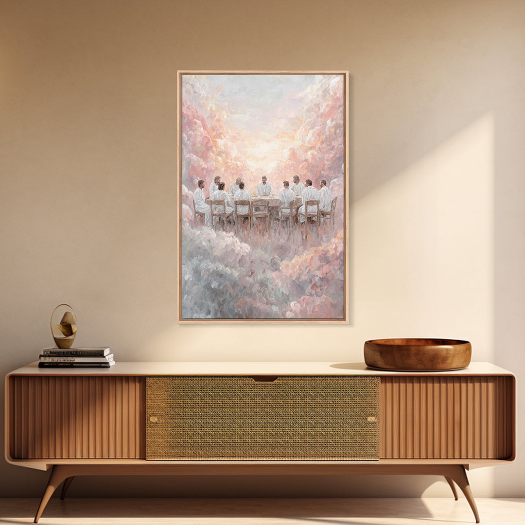 Cloud Communion – Framed Canvas Print – Christian Art Canvas – Jesus Painting – Christian Wall Art – Christmas Art – Vintage Christian Art