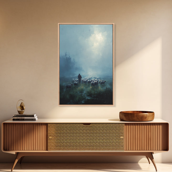Dawn Shepherd | Framed Canvas Print | Moody Christian Art | Christian Wall Art | Christian Art Canvas | Jesus Painting | Large Christian Pa