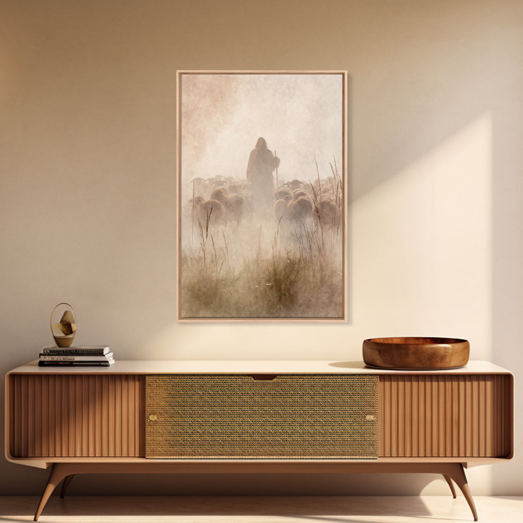 Quiet Flock | Framed Canvas Print | Subtle Christian Art | Christian Wall Art | Christian Art Canvas | Christian Painting | Christian Art G