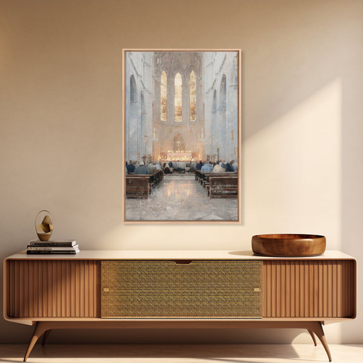 Heavenward Glow – Framed Canvas Print – Christian Wall Art – Christian Art Canvas – Vintage Christian Art – Christmas Art – Christian Chris