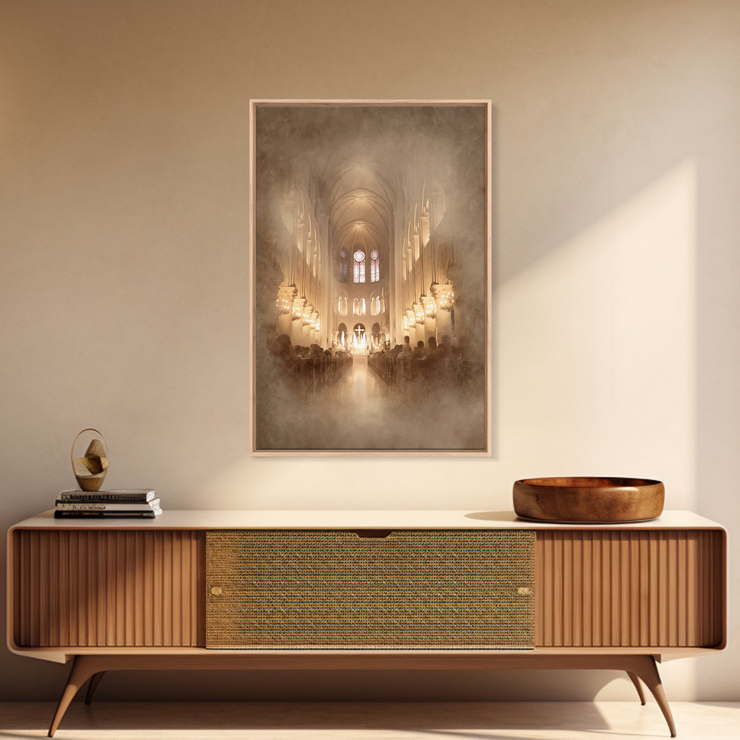 Sanctuary Light – Framed Canvas Print – Christian Wall Art – Christian Art Canvas – Jesus Painting – Christmas Art Prints