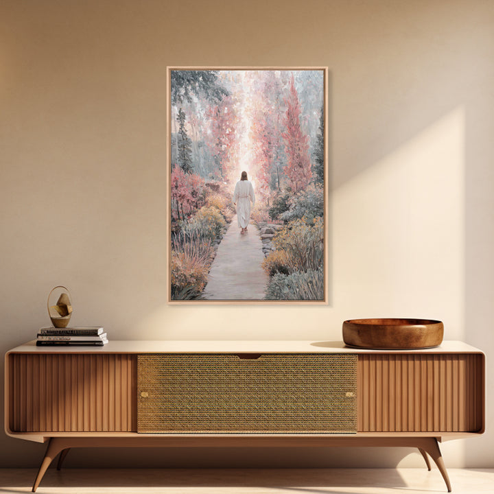 Garden Of Light – Framed Canvas Print – Christian Wall Art – Jesus Painting – Modern Christian Art – Christian Art Canvas – Christian Art G