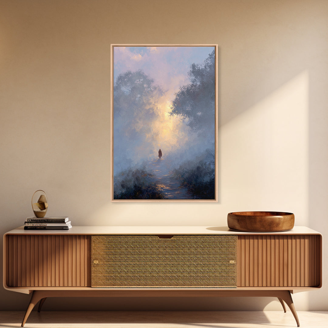 Dawn Path Wonder – Framed Canvas Print – Christian Wall Art – Christian Art Print – Modern Christian Painting – Jesus Canvas Art – Christia
