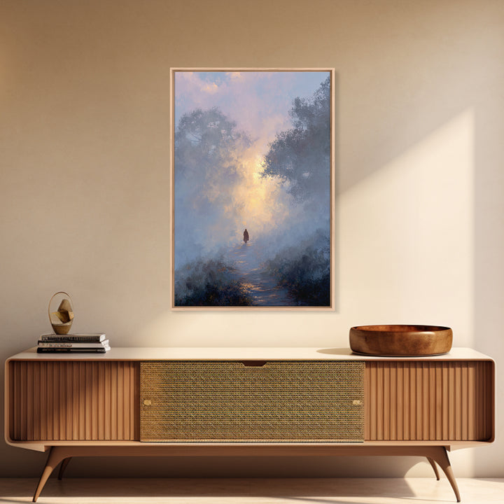 Dawn Path Wonder – Framed Canvas Print – Christian Wall Art – Christian Art Print – Modern Christian Painting – Jesus Canvas Art – Christia