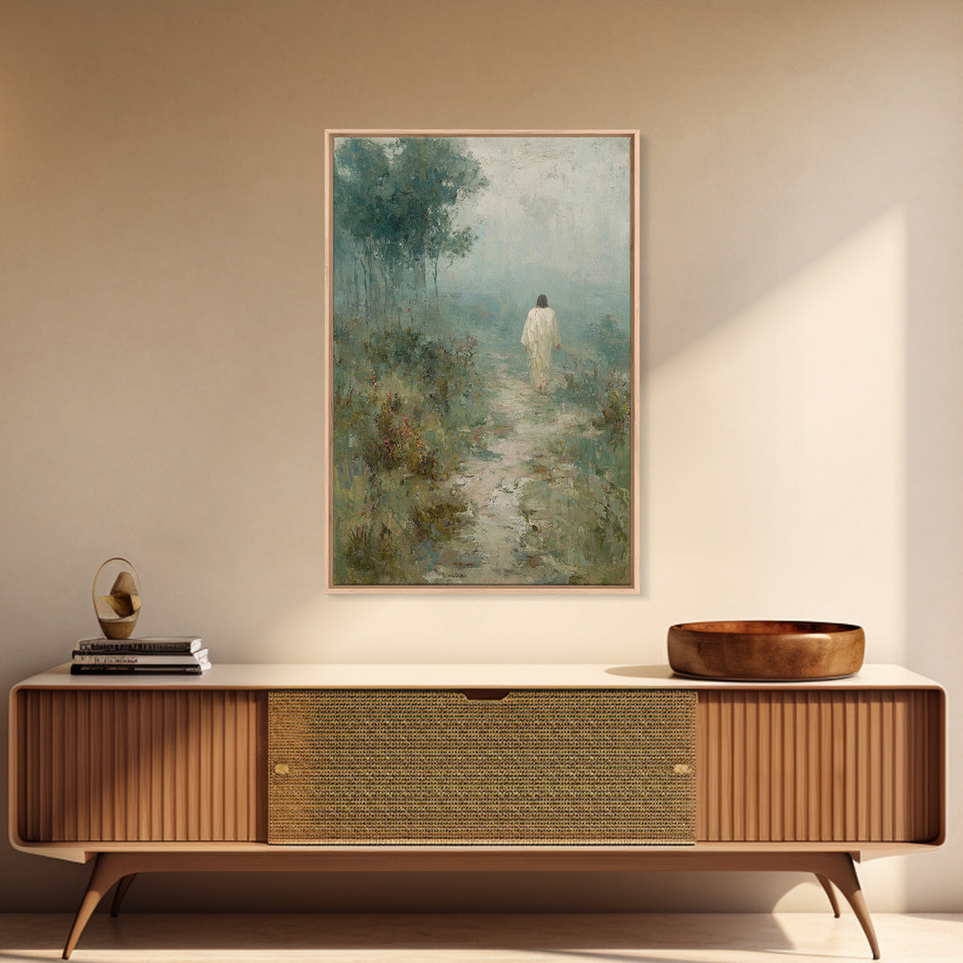 Hillside Morning Peace – Framed Canvas Print – Christian Art Canvas – Jesus Painting – Christian Wall Art – Subtle Christian Paintings – Ch