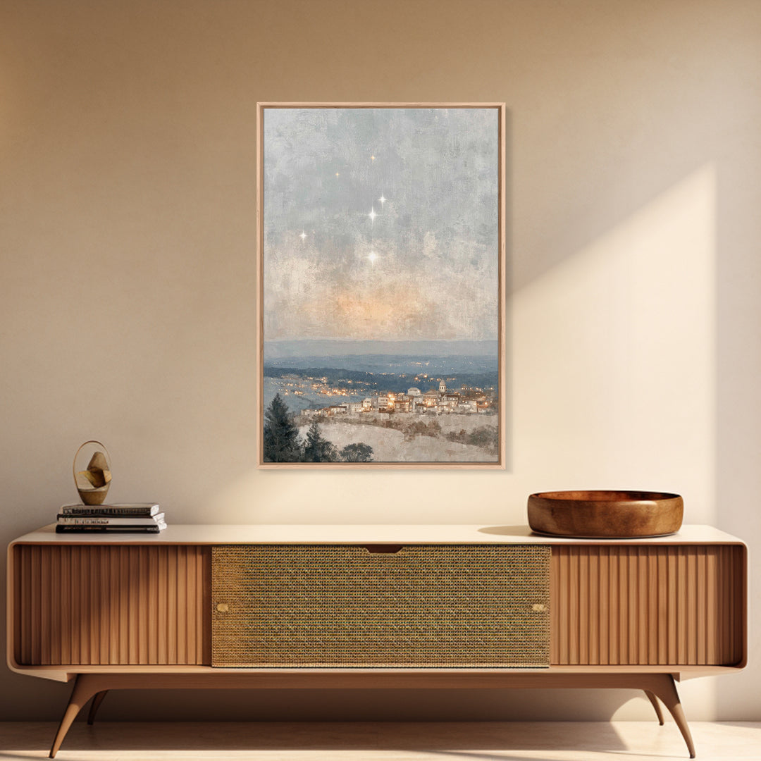 Holy Dawn – Framed Canvas Print – Christian Art Prints – Christmas Canvas Wall Art – Christian Wall Art – Subtle Christian Art